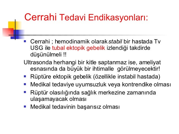 Ektopik gebelik: cerrahi ve tedavi Ektopik gebelik: cerrahi ve tedavi
